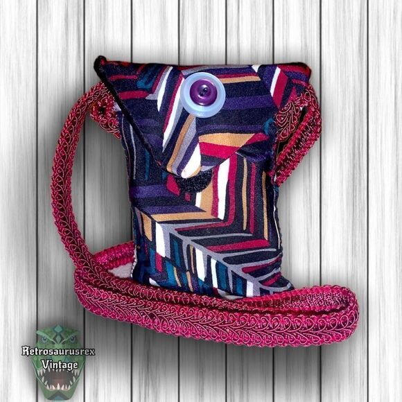 𝅺VINTAGE Mens Retro Tie Crossbody Bag, Upcycled Repurposed Shoulder Purse - Picture 9 of 10